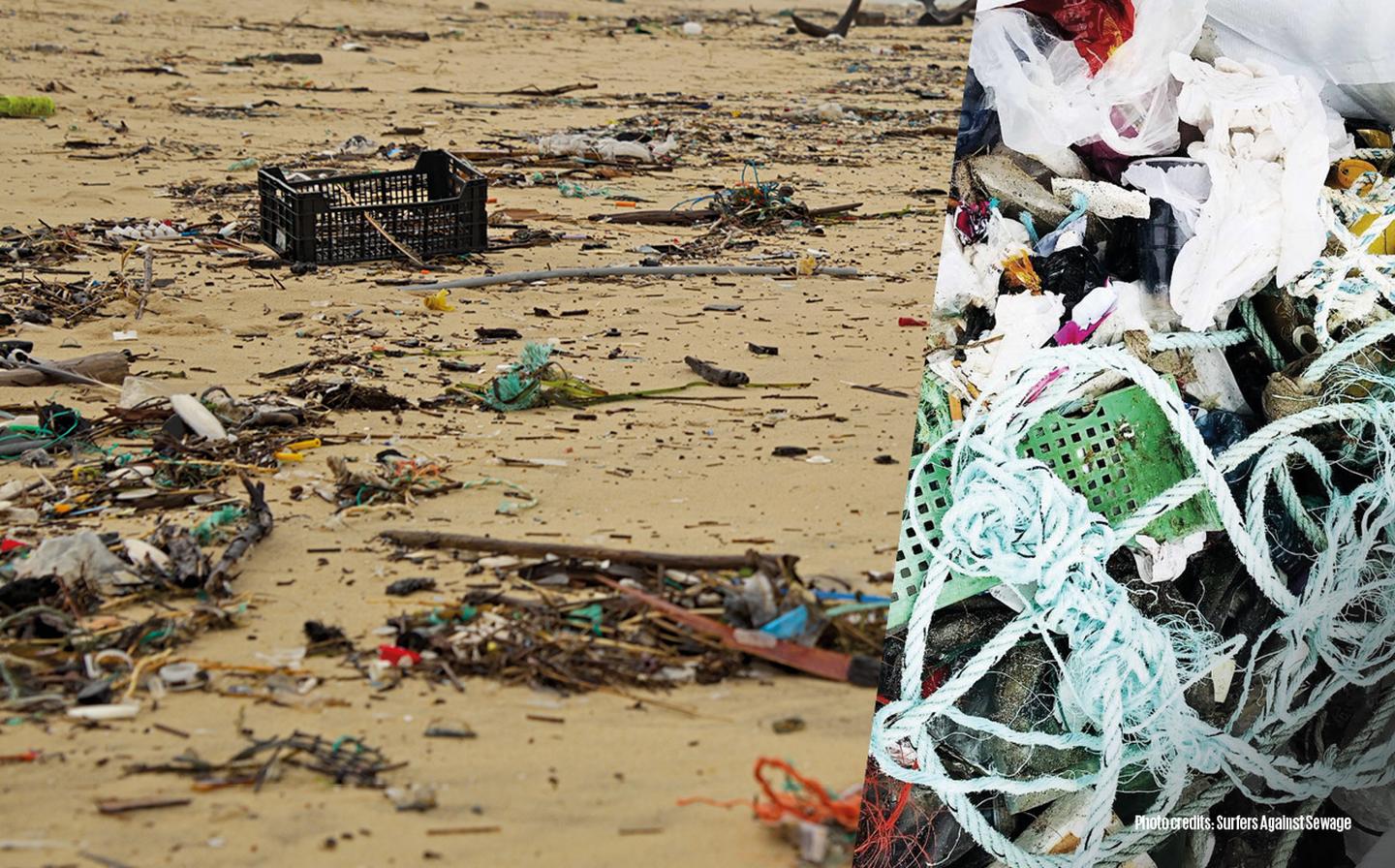 More plastic and discarded nets on our UK beachers. A huge litter problem